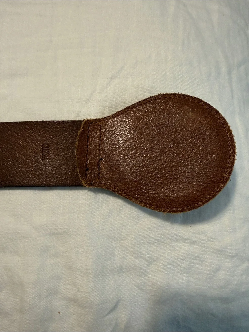 Michael Kors Brown Leather Belt with Gold and Tortoise Ring Buckle